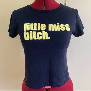 Little miss bitch vintage cropped tee